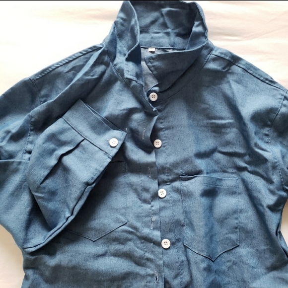 Chambray dress w/pockets - Picture 3 of 3